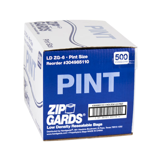 Handgards Low Density Recloseable Pint Clear Flat Stack Storage Bag, 1 x 500 x 500 each Case - DOT product image 2