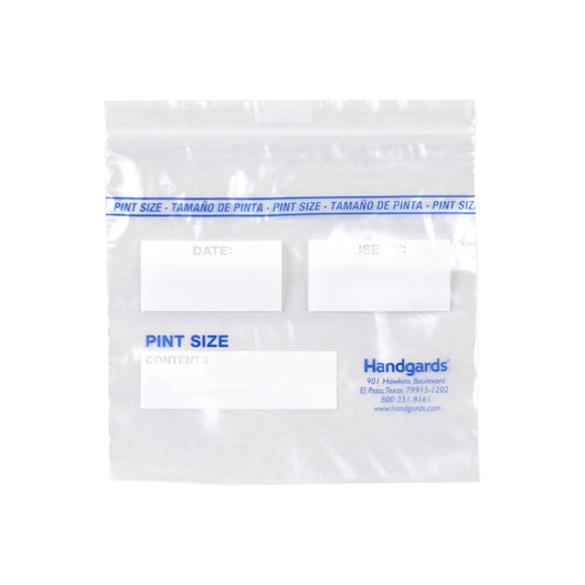 Handgards Low Density Recloseable Pint Clear Flat Stack Storage Bag, 1 x 500 x 500 each Case - Disposables