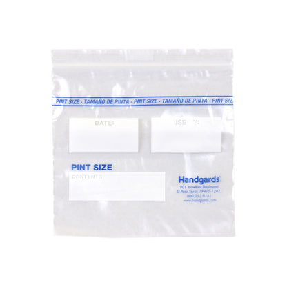Handgards Low Density Recloseable Pint Clear Flat Stack Storage Bag, 1 x 500 x 500 each Case - Disposables
