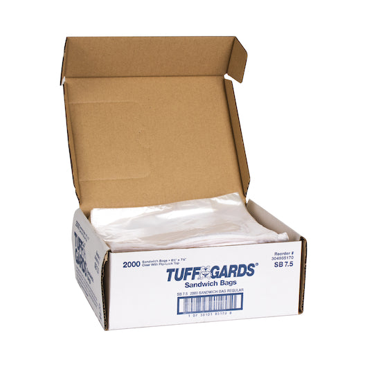 Hgi Handgards TuffGards 6.5 Inch X 7.5 Inch Clear with Flip-Lock Top Flat Pack High Density Sandwich Bag, 1 x 2000 x - DOT product image 5