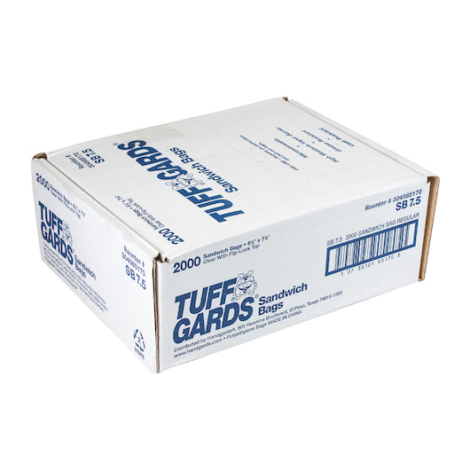 Hgi Handgards TuffGards 6.5 Inch X 7.5 Inch Clear with Flip-Lock Top Flat Pack High Density Sandwich Bag, 1 x 2000 x - DOT product image 4