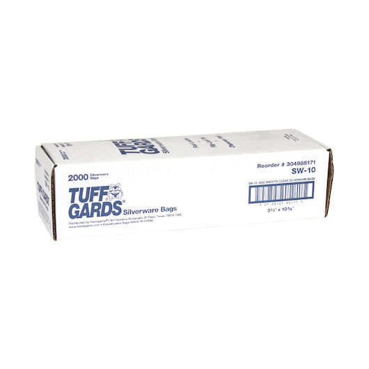 Tuffgards High Density 3.5 Inch X 10.75 Inch Flat Pack Silverware Bag, 1 x 2000 x 2000 each Case - GS1 closed shipping case image