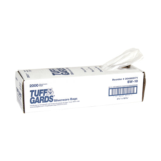 Tuffgards High Density 3.5 Inch X 10.75 Inch Flat Pack Silverware Bag, 1 x 2000 x 2000 each Case - Food Wrap Bags