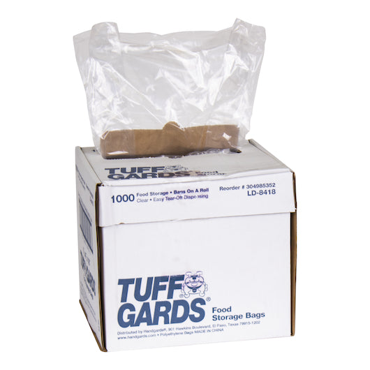 Tuffgards 8 Inch X 4 Inch X 18 Inch.6 Mil Low Density Roll Pack Easy Tear Clear Food Storage Bag, 1 x 1000 x 1000 each