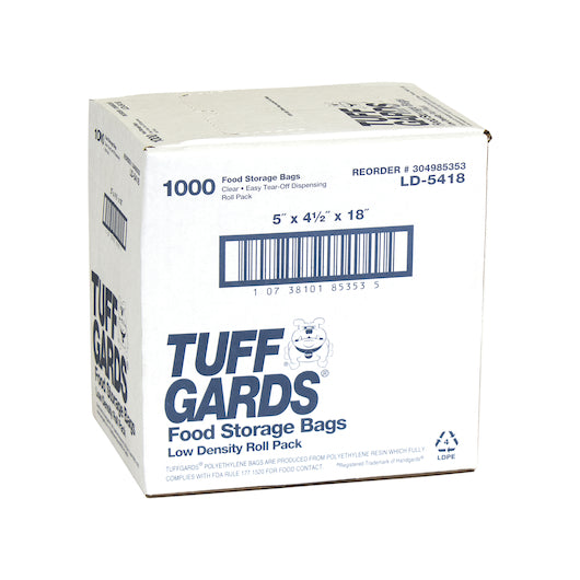 Bag Food Storage 5 Inch X 4.5 Inch X 18 Inch .6 Mil Low Density Roll Pack Easy Tear Clear Food Storage Bag, 1 x 1000 x - DOT product image 2