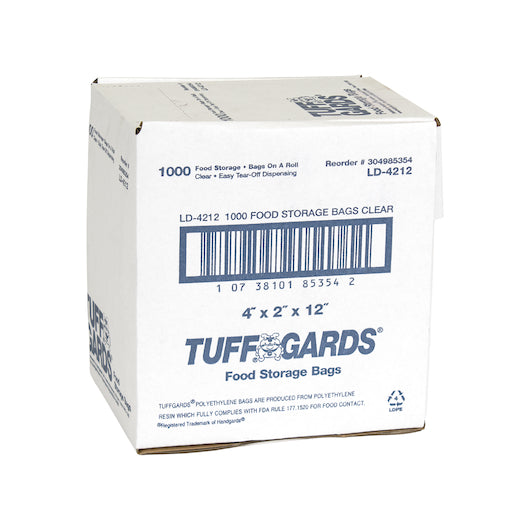 Bag Freezer/Storage Bag Low Density Poly Roll 4 Inch X 2 Inch X 12 Inch Food Bag, 1 x 1000 x 1000 each Case - DOT product image 2