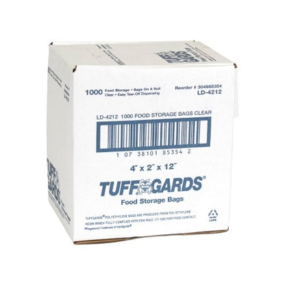 Bag Freezer/Storage Bag Low Density Poly Roll 4 Inch X 2 Inch X 12 Inch Food Bag, 1 x 1000 x 1000 each Case - GS1 closed shipping case image