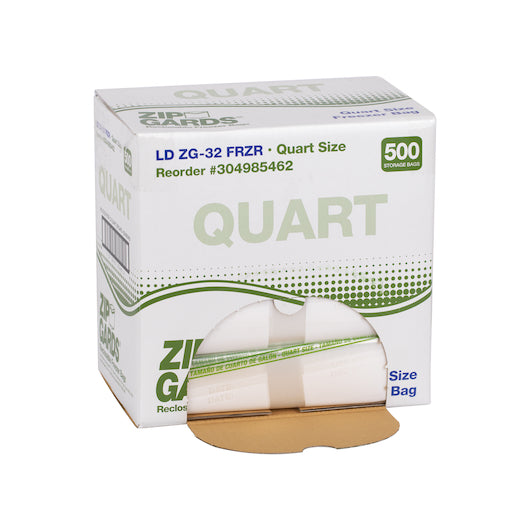 Zipgards ZIPGARD FREEZER BAG QUART 2.7MIL, 1 x 500 x 500 each Case - GS1 open-case image