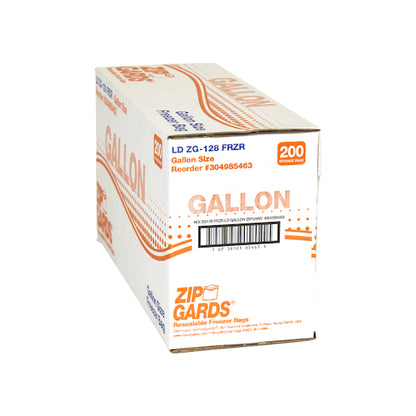 Zipgards 2.7 Mil Low Density Clear Resealable Gallon Size Dispenser Pack Freezer Bag, 1 x 200 x 200 each Case - GS1 closed shipping case image