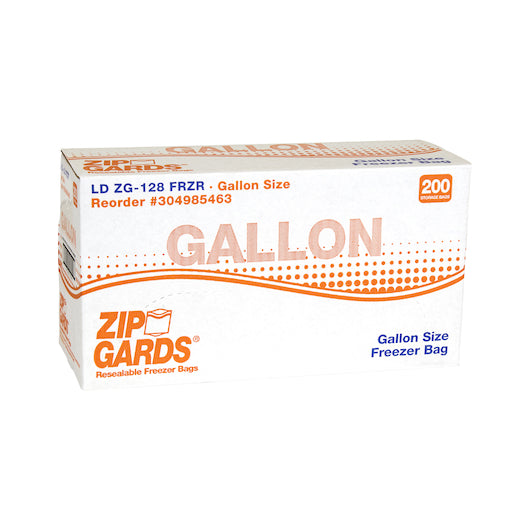 Zipgards 2.7 Mil Low Density Clear Resealable Gallon Size Dispenser Pack Freezer Bag, 1 x 200 x 200 each Case - GS1 closed shipping case image