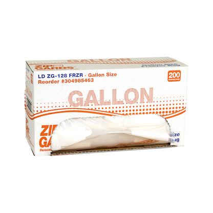 Zipgards 2.7 Mil Low Density Clear Resealable Gallon Size Dispenser Pack Freezer Bag, 1 x 200 x 200 each Case - GS1 open-case image