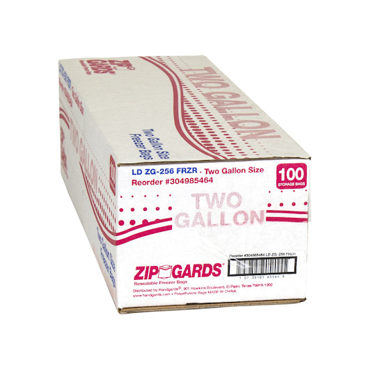 Zipgards ZIPGARD FREEZER BAG TWO GALLON 2.7MIL, 1 x 100 x 100 each Case - GS1 closed shipping case image