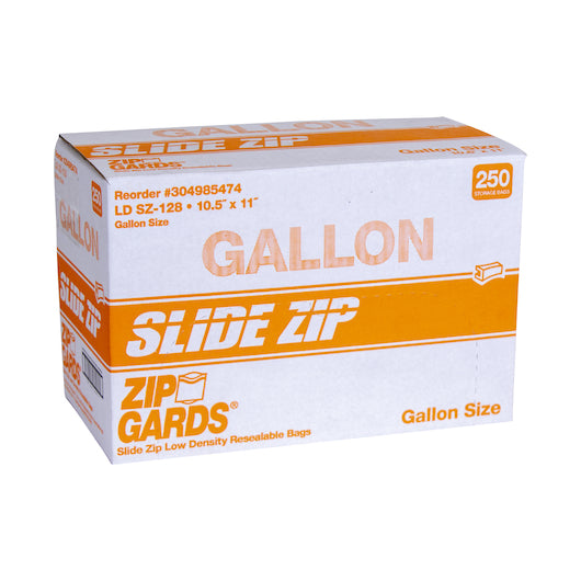 Handgards Food Storage Side Zip 1.75 MIL Low Density Clear Flat Pack Gallon Slide Zip Food Storage Bag, 1 x 250 x 250 - DOT product image 2
