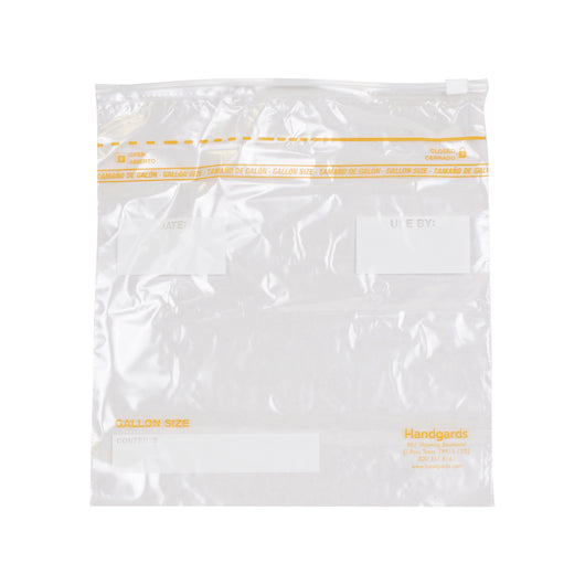 Handgards Food Storage Side Zip 1.75 MIL Low Density Clear Flat Pack Gallon Slide Zip Food Storage Bag, 1 x 250 x 250