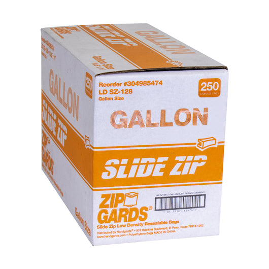 Handgards Food Storage Side Zip 1.75 MIL Low Density Clear Flat Pack Gallon Slide Zip Food Storage Bag, 1 x 250 x 250 - DOT product image 4