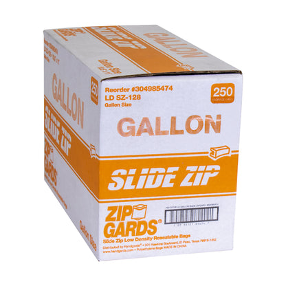 Handgards Food Storage Side Zip 1.75 MIL Low Density Clear Flat Pack Gallon Slide Zip Food Storage Bag, 1 x 250 x 250 - DOT product image 4