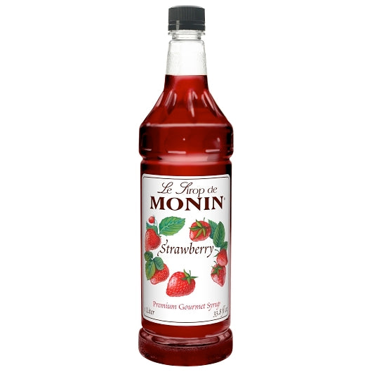 Monin Strawberry Syrup, 4 x 1 LT Case - Beverages