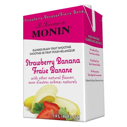 Monin Strawberry Banana Smoothie, 6 x 46 fl oz Case - Beverages