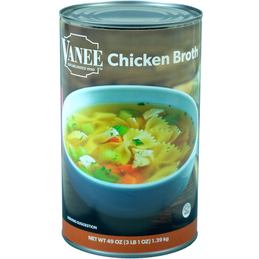 Vanee Chicken Broth, 12 x 49 oz Case - GS1 inner-pack image