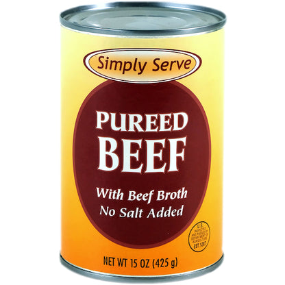 Simply Serve Pureed Beef With Beef Broth, 12 x 15 oz Case - GS1 inner-pack image