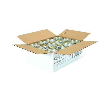 Simply Serve Pureed Beef With Beef Broth, 12 x 15 oz Case - GS1 open-case image