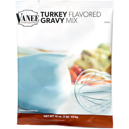 Vanee Turkey Flavored Gravy Mix, 8 x 16 oz Case - GS1 inner-pack image