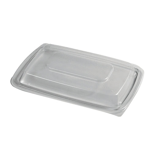 D & W Entree 10.25 Inch Oblong Flat Rim Vented Lid Cover, 4 x 60 x 60 each Case - Food Containers & Lids