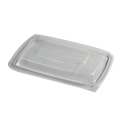D & W Entree 10.25 Inch Oblong Flat Rim Vented Lid Cover, 4 x 60 x 60 each Case - Food Containers & Lids