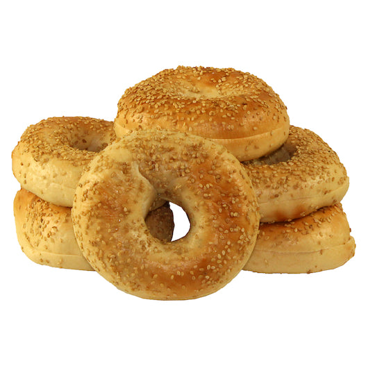 Just Bagels Sliced Sesame Bagels, 8 x 6 each Case - Breads, Rolls & Buns