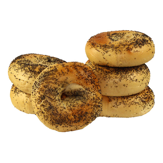 Just Bagels Retail Poppy Bagels, 8 x 6 each Case - Breads, Rolls & Buns