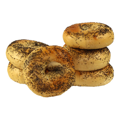 Just Bagels Retail Poppy Bagels, 8 x 6 each Case - Breads, Rolls & Buns
