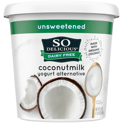 So Delicious Dairy Free Cultured Extended Shelf Life Plain Coconut Unsweetened Yogurt, 6 x 24 oz Case - DOT product image 3