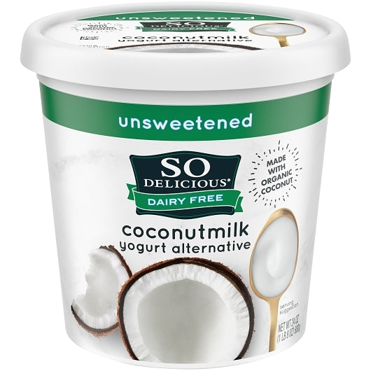 So Delicious Dairy Free Cultured Extended Shelf Life Plain Coconut Unsweetened Yogurt, 6 x 24 oz Case - DOT product image 8
