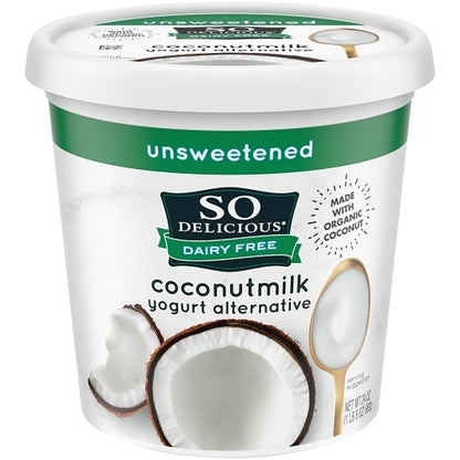 So Delicious Dairy Free Cultured Extended Shelf Life Plain Coconut Unsweetened Yogurt, 6 x 24 oz Case - DOT product image 8