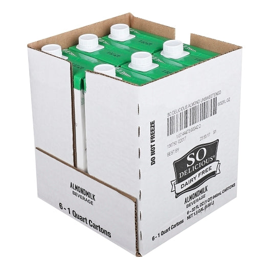 So Delicious Dairy Free Aseptic Unsweetened Almond Milk, 6 x 32 fl oz Case - DOT product image 7