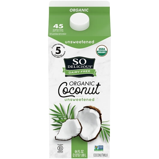 So Delicious Dairy-Free Organic Unsweetened Coconut Milk, 6 x 64 fl oz Case - DOT product image 6