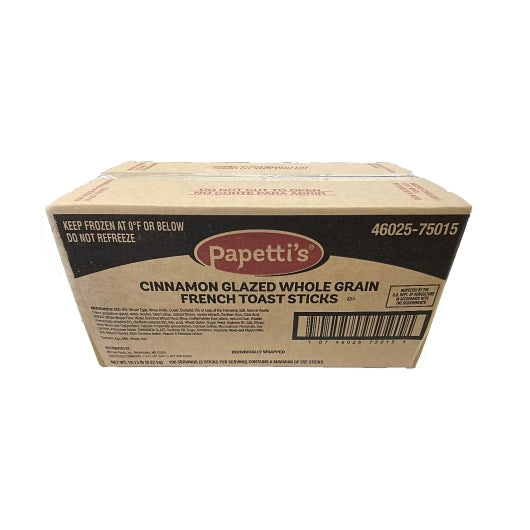 Papetti Individually Wrapped Whole Grain Cinnamon Glaze French Toast Sticks, 1 x 82.214 GR Case - DOT product image 4