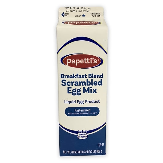 Papetti's Liquid Breakfast Blend Scrambled Egg Mix, 15 x 2 lb Case - Cheese & Dairy