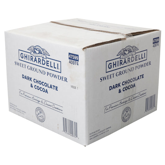 Ghirardelli Sweet Ground Powder Dark, 1 x 25 lb Case - Candy & Confections