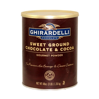 Ghirardelli Sweet Ground Hot Chocolate Cocoa Can, 6 x 3 lb Case - Candy & Confections