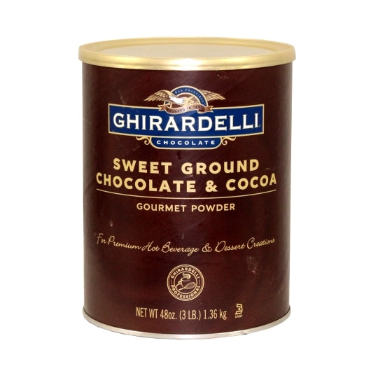 Ghirardelli Sweet Ground Hot Chocolate Cocoa Can, 6 x 3 lb Case - Candy & Confections