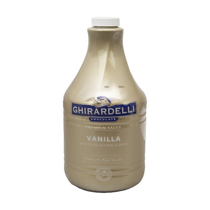 Ghirardelli Premium Vanilla Sauce Pump Bottle, 6 x 89.9 oz Case - Condiments & Sauces