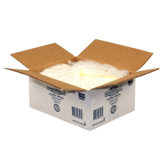 Ghirardelli Classic White Frappe Chocolate Bulk, 1 x 10 lb Case - Candy & Confections