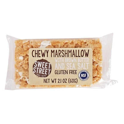Sweet Street Individually Wrapped CHEWY MARSHMALLOW, BROWN BUTTER & SEA SALT Bars, 40 x 1 each Case - Bakery & Desserts