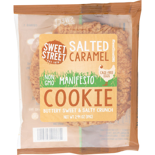Sweet Street Kosher Non GMO, Individually Wrapped, Salted, Caramel Manifesto Cookie, 48 x 1 each Case - Bakery &