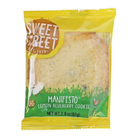 Sweet Street Individually Wrapped Lemon Bluebery Manifesto Cookie, 48 x 1 each Case - Bakery & Desserts