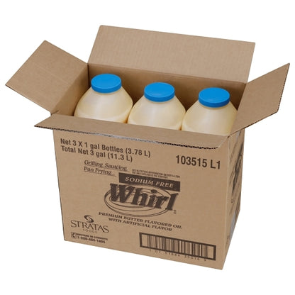 Whirl Sodium Free Butter Flavored Oil, 3 x 1 GA Case - GS1 open-case image