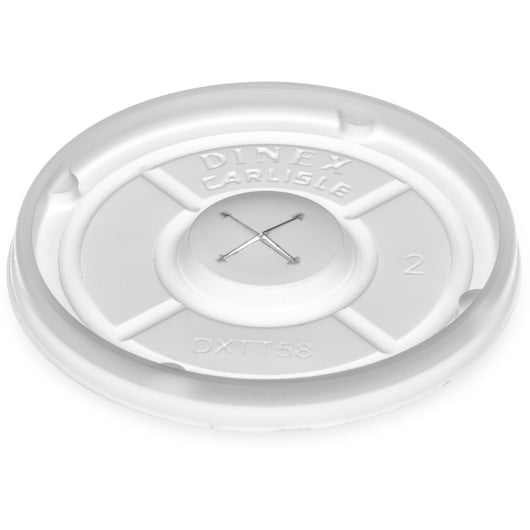 Dinex Translucent Tumbler Lid With Straw Slot, 1000 x 3.25 IN Case - Straws & Stirrers