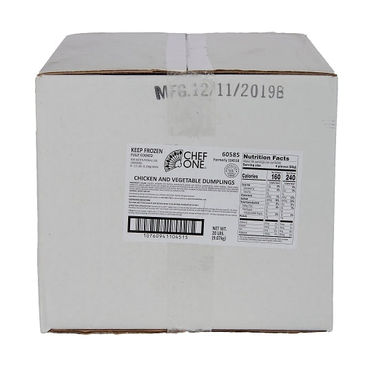 Chef One Whole Wheat Chicken and Vegetable Dumpling, 8 x 40 oz Case - DOT product image 4