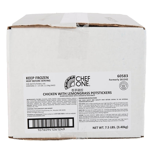 Chef One Chicken Lemongrass Potstickers, 3 x 40 oz Case - DOT product image 5